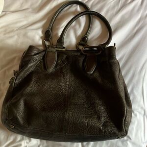LIEBESKIND Elegant Dark Brown Leather Tote Bag